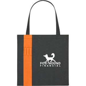 Colony Non-Woven Tote Bag w/ Pen Loop Accent Stripe - HT9104