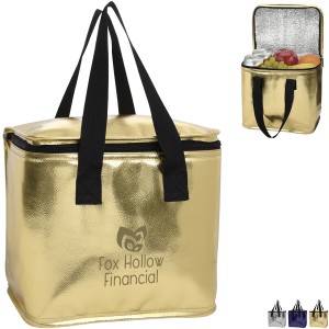 Major Metallic PVC Leatherette Cooler Bag - HT1633