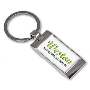 Rectangular Metal Key Tag - EM1360