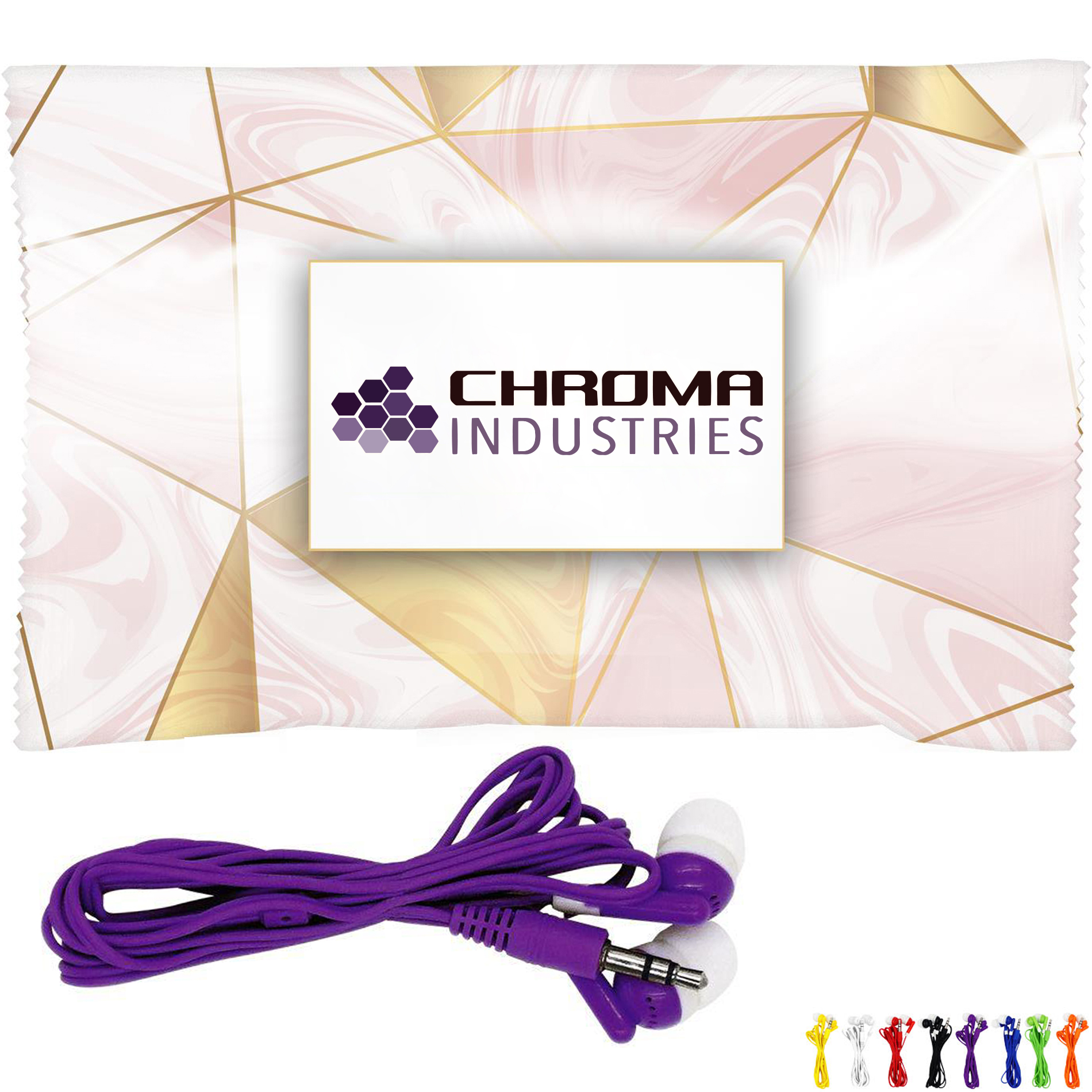 Product Photo 1 Wrapped Up Ear Bud Set, Marble Design