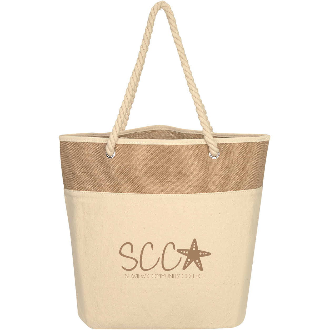 Product Photo 1 Burlap Rope Cotton Canvas Tote Bag