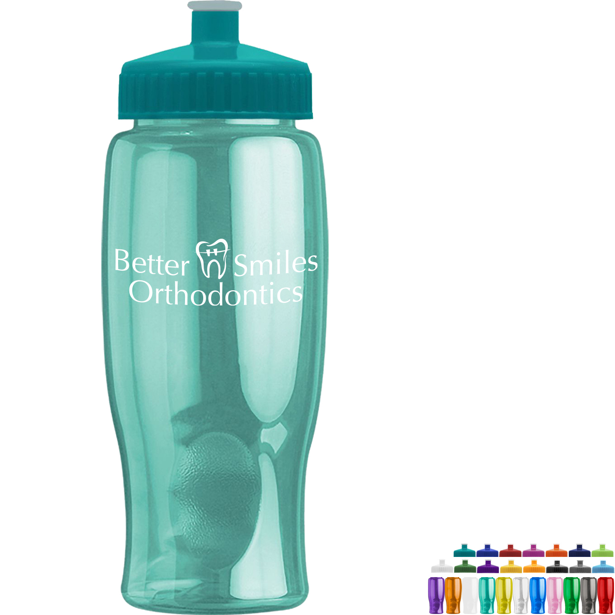 Product Photo 1 Transparent Grip Poly-Pure Sport Bottle, 27oz. - Push Pull Lid