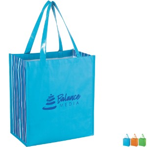 Shiny Laminated Tropic Non-Woven Shopper Tote - HT9158