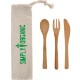 Three-Piece Bamboo Utensil Set in Travel Pouch