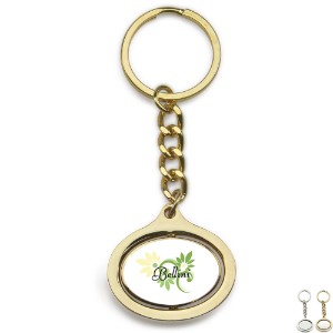 Oval Rotating Metal Key Chain - CJ1125