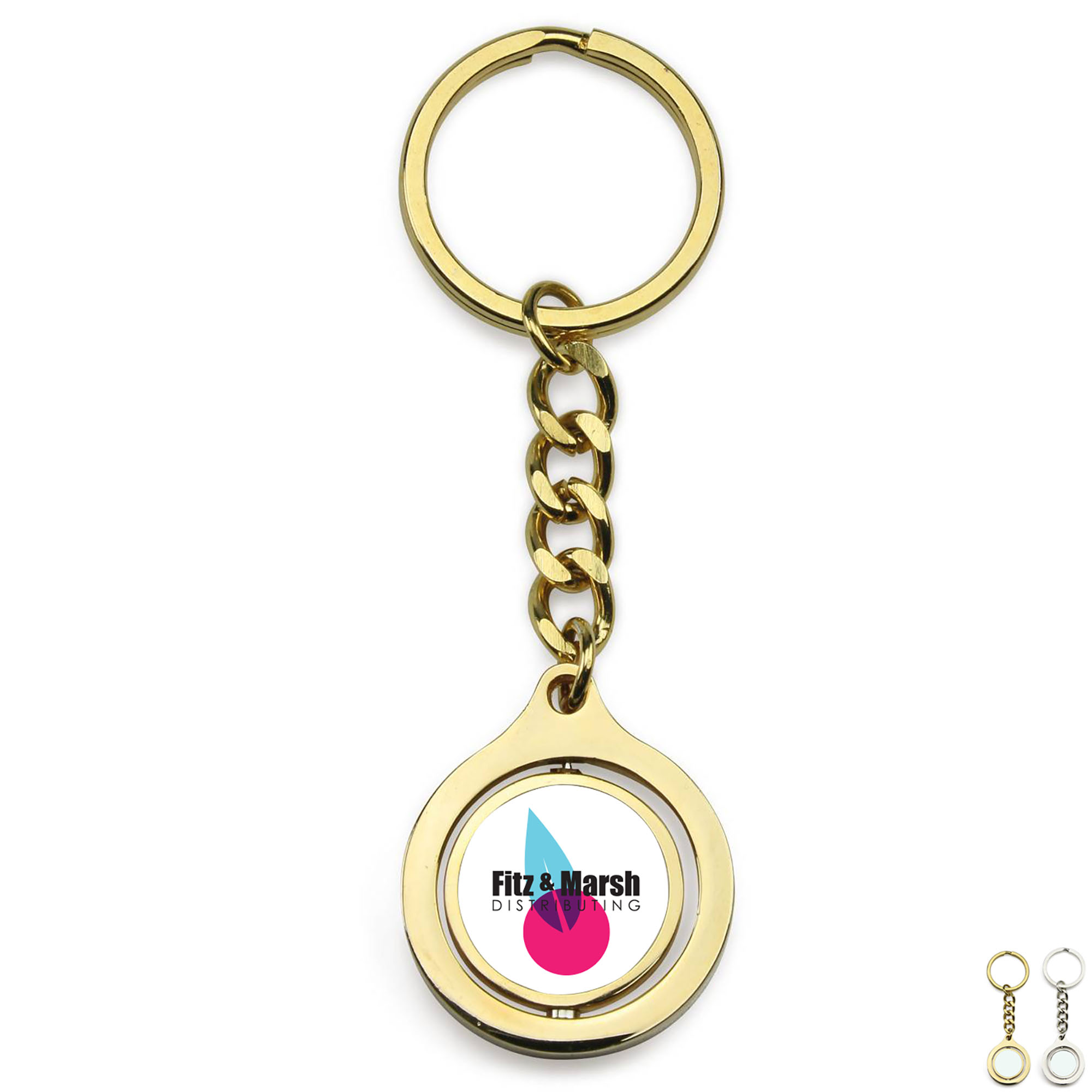 Product Photo 1 Round Rotating Metal Key Chain
