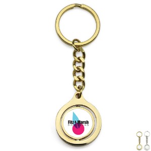 Round Rotating Metal Key Chain - CJ1130
