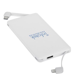 Textured Built-In Cable Power Bank, 5000mAh - TX4611