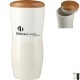 Reno Double Wall Ceramic Tumbler w/Wood Lid, 10 oz.