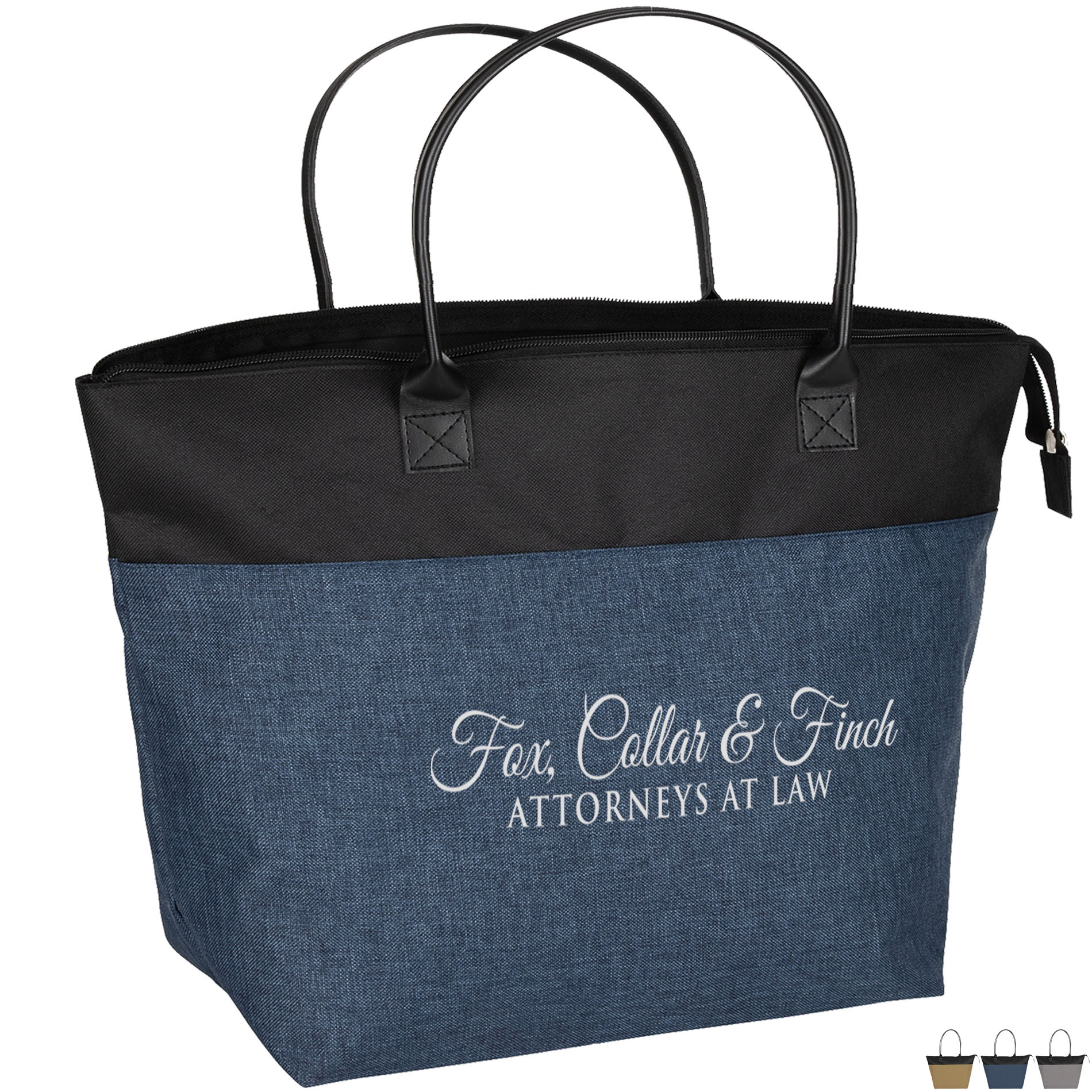 Product Photo 1 Abigail Two-Tone Polyester Tote Bag