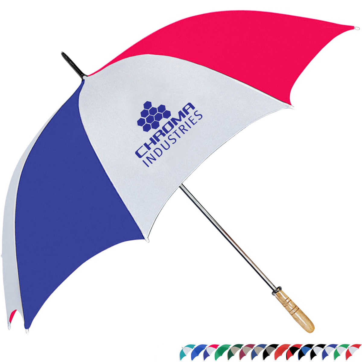Product Photo 1 Wood Handle Manual Open Golf Umbrella, 60" Arc