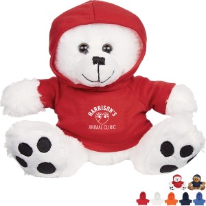 Plush Big Paw Bear w/ Hoodie, 8-1/2" - HT1771