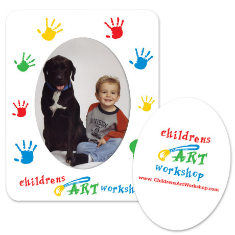 Product Photo 1 Oval Picture Frame Magnet - Handprint Stock Design