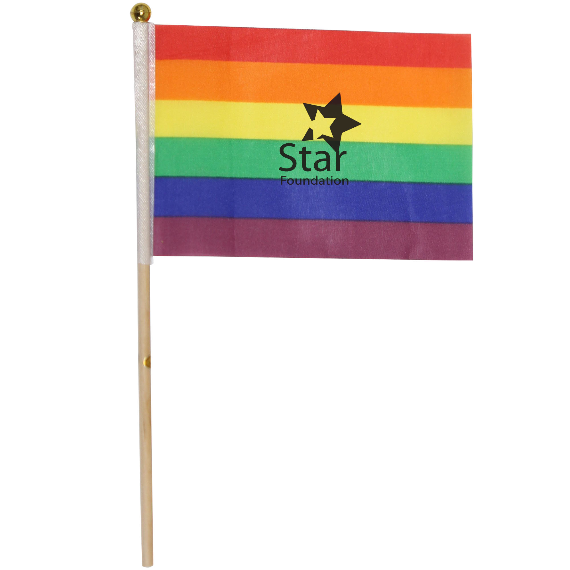 Product Photo 1 Rainbow Flag w/ Wood Stick, 4" x 6"