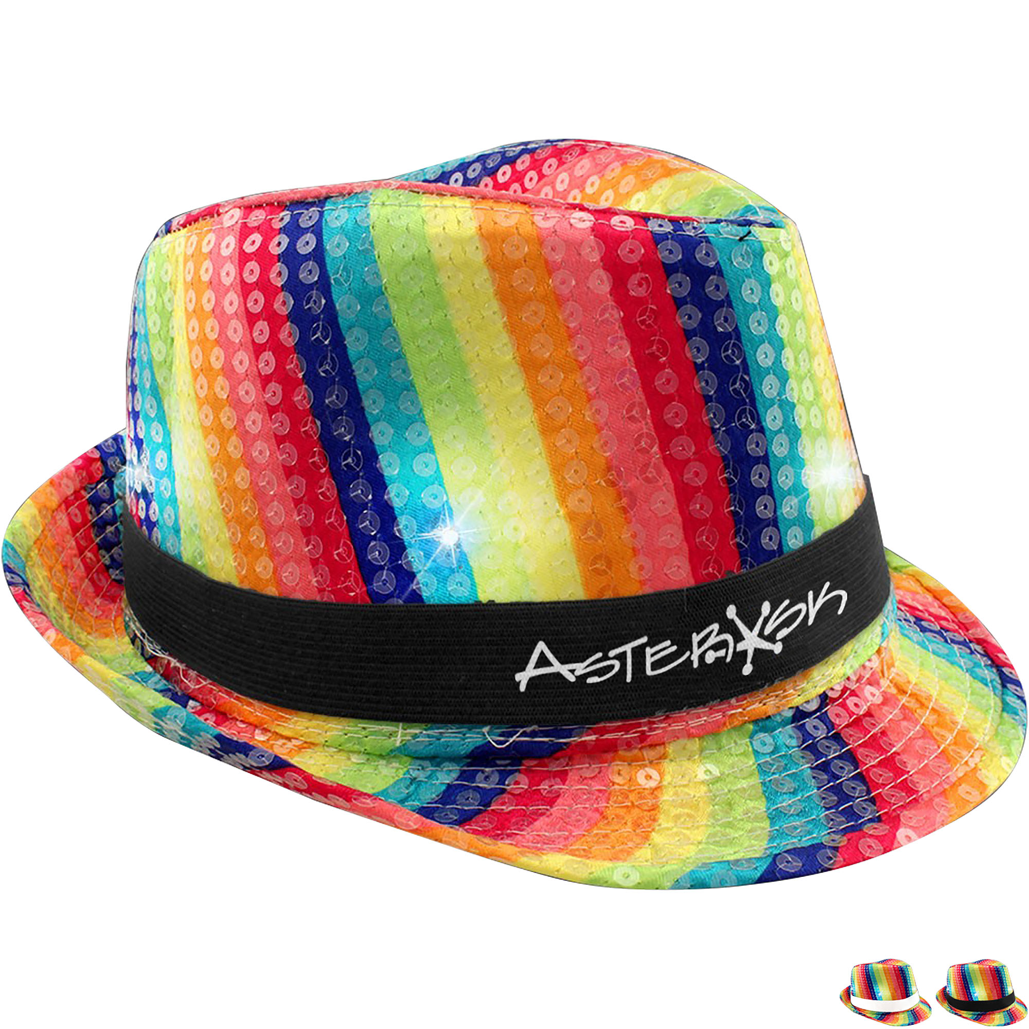 Unisex rainbow pride felt fedora hat Rainbow Hats main image 3