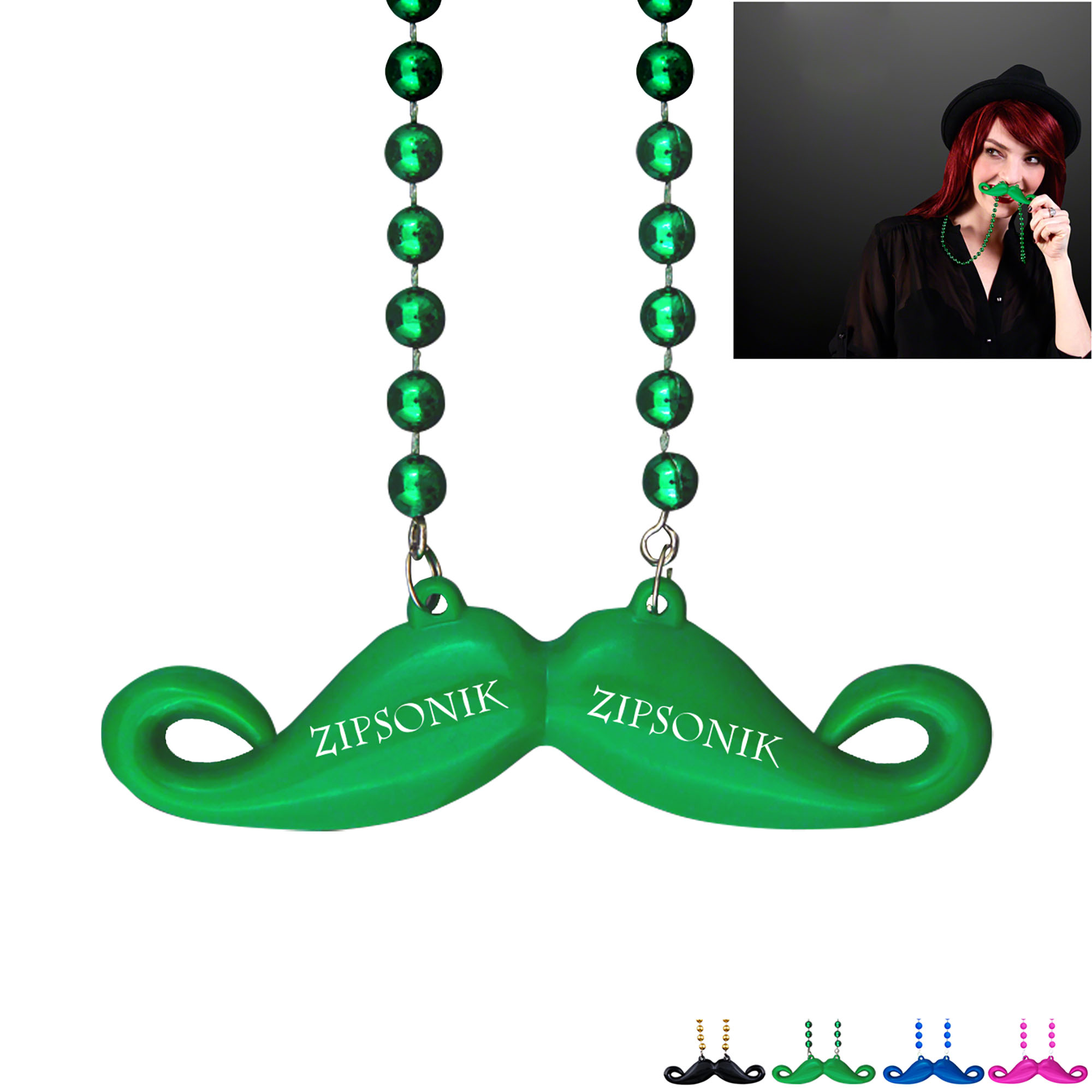 Product Photo 1 Mustache Beaded Necklace