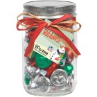 Photo 7 Raffia Bow Glass Mason Jar with Hershey's® Holiday Kisses®, 12oz.