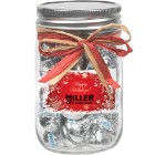Photo 10 Raffia Bow Glass Mason Jar with Hershey's® Kisses®, 12oz.