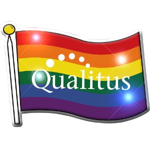 Rainbow Pride Flag Flashing LED Lapel Pin - AH1340