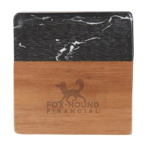 Black Marble & Wood Coaster Set - LD7055