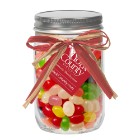 Photo 4 Raffia Bow Glass Mason Jar with Assorted Jelly Beans, 12oz.