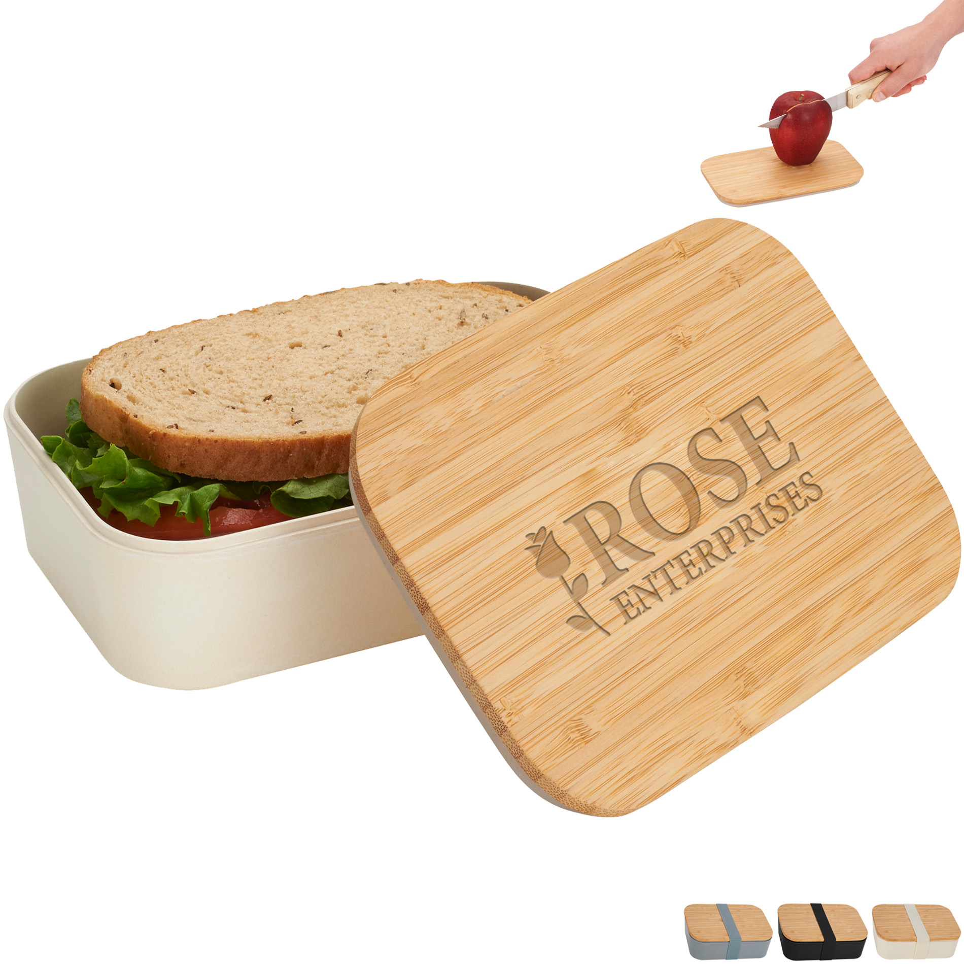 Product Photo 1 Bamboo Fiber Lunch Box w/Cutting Board Lid