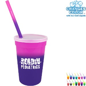 Mood Color Changing Stadium Cup Straw & Lid Set, 17oz. - AK6021