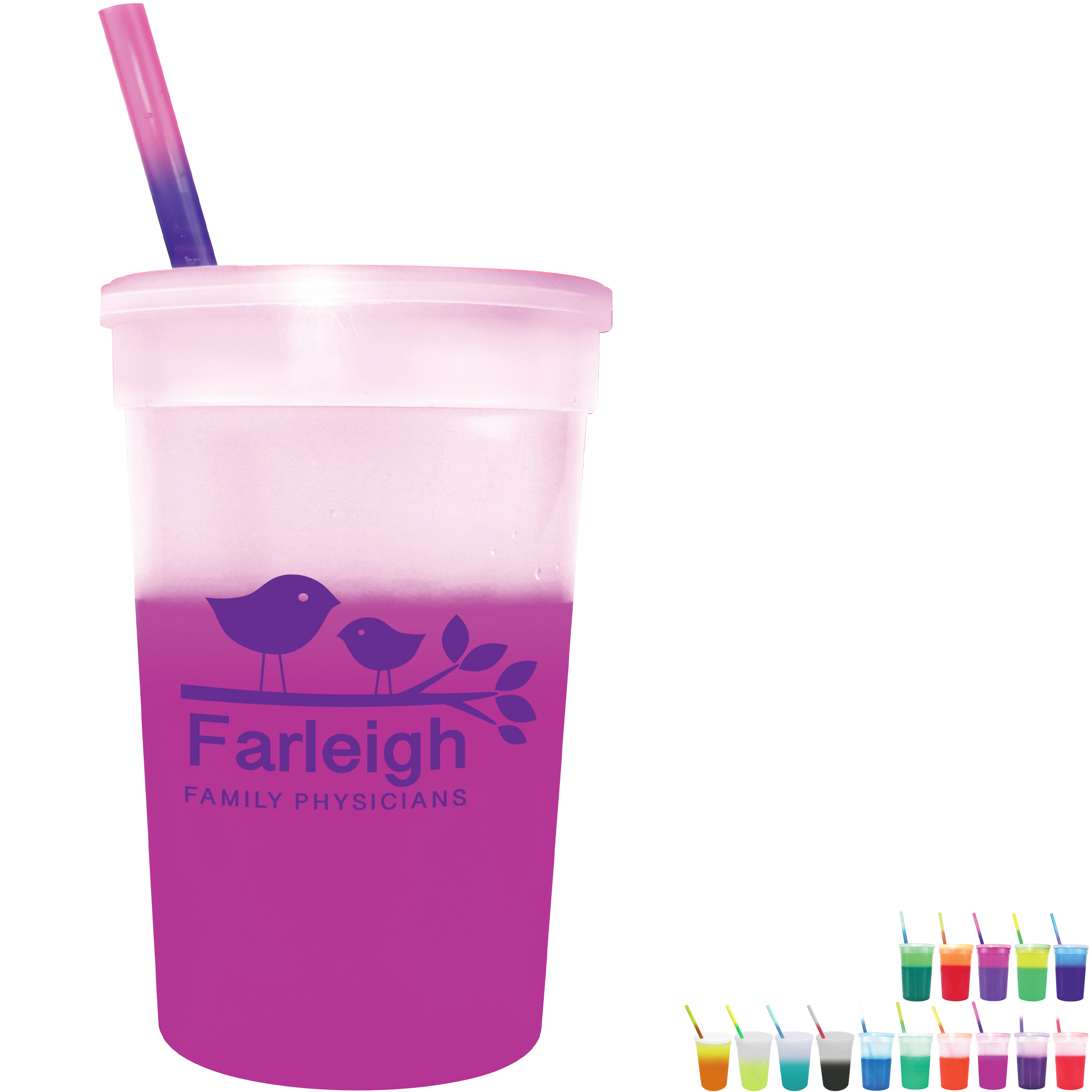 Product Photo 1 Mood Color Changing Stadium Cup Straw & Lid Set, 22oz.