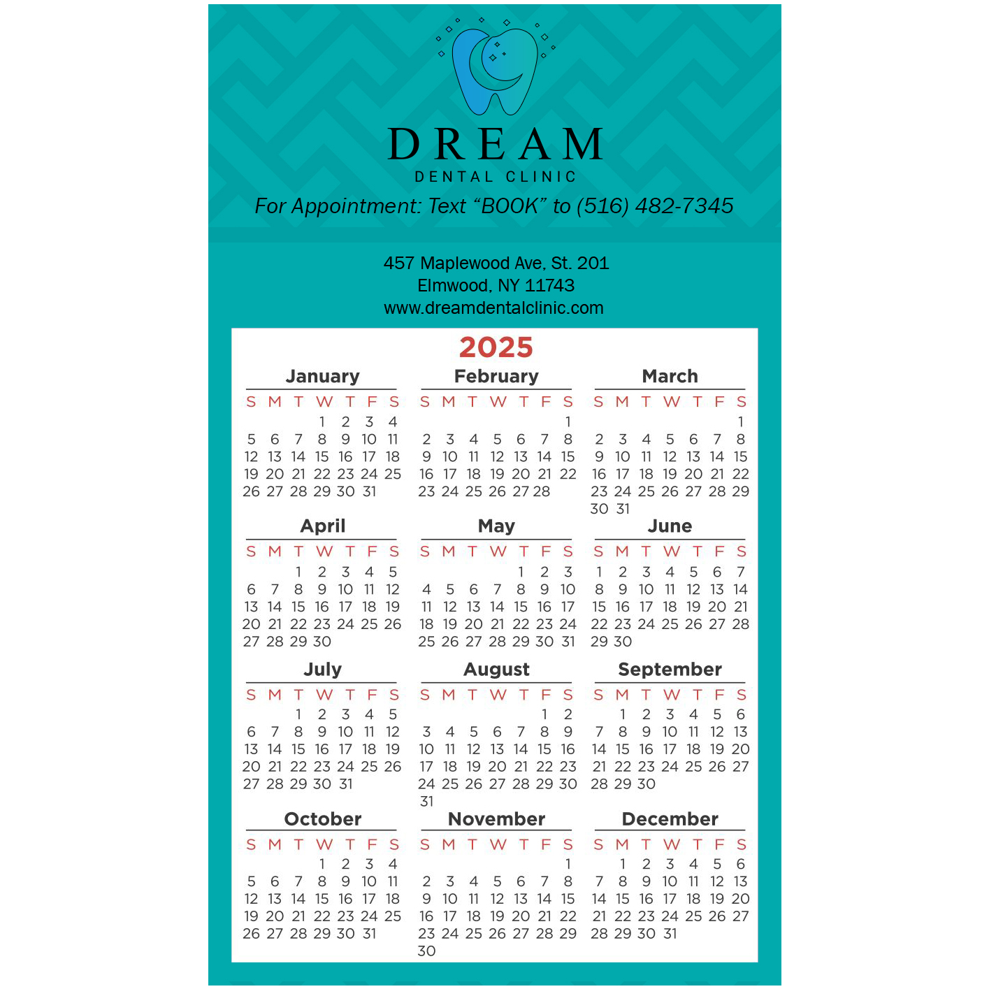 Product Photo 1 Square Corner Calendar Magnet 3-1/2" x 6"