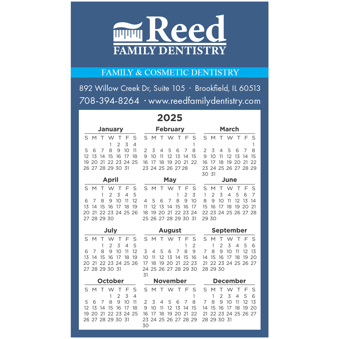 Product Photo 1 Square Corner Calendar Magnet 2-29/32" x 4-15/16"