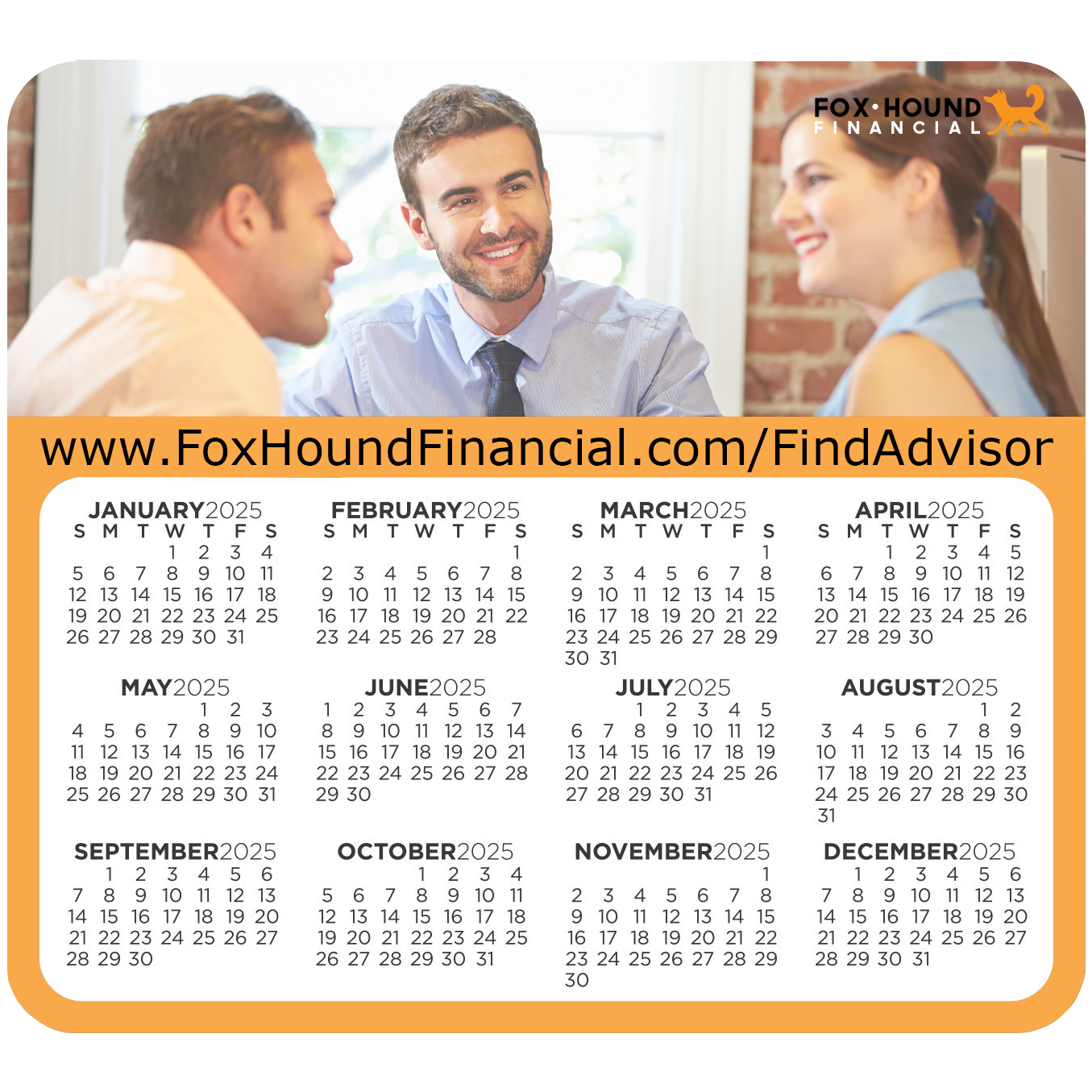 Product Photo 1 Round Corner Calendar Magnet, 3-1/2" x 3-7/8"