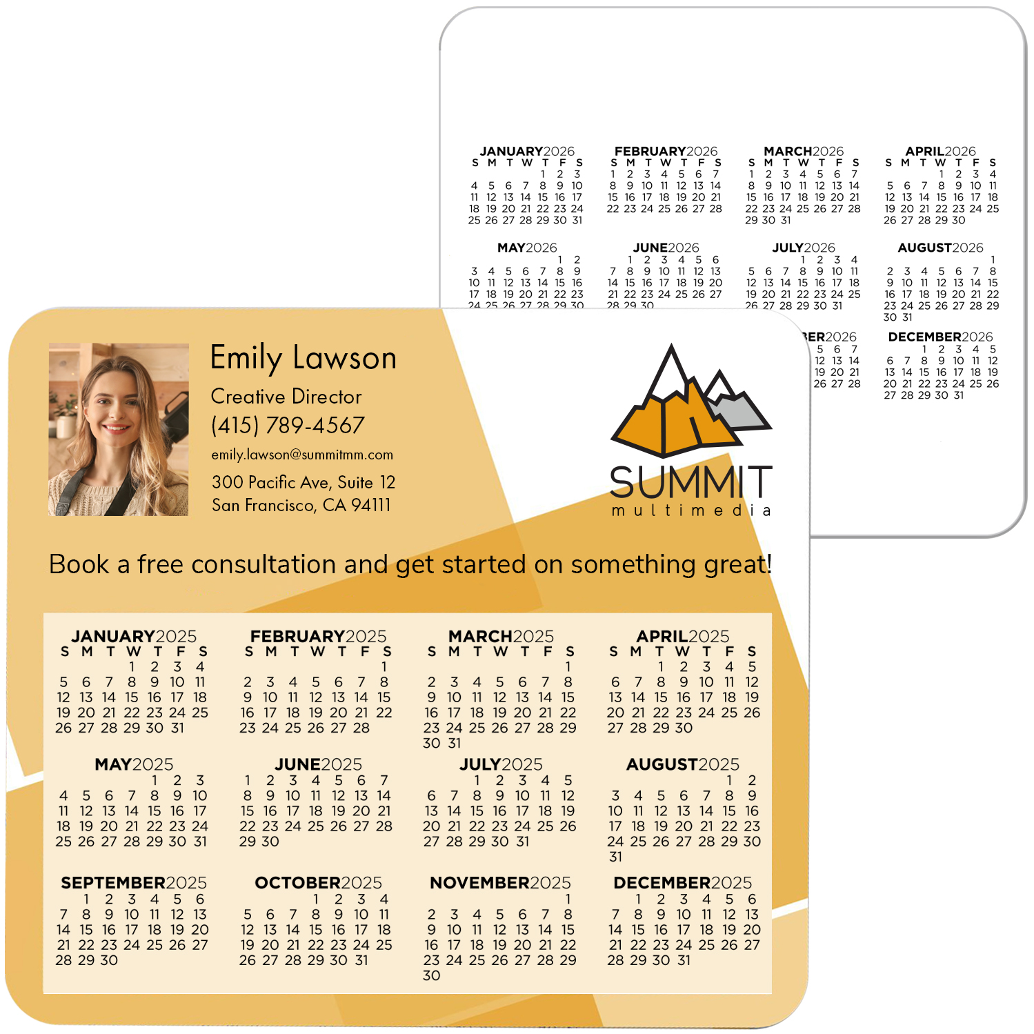 Product Photo 1 Double Sided Calendar Magnet, 3-1/2" x 3-7/8"
