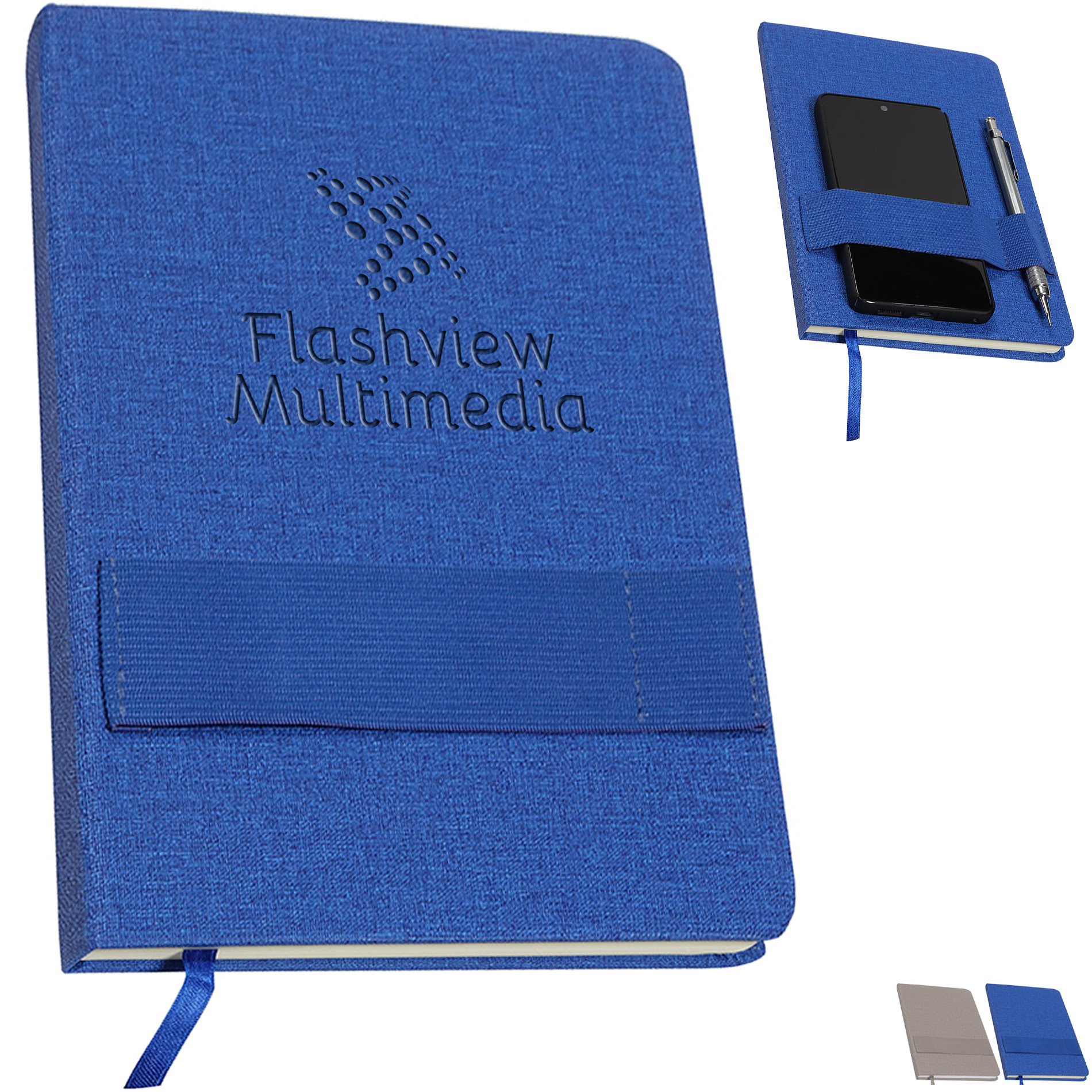 Product Photo 1 Council Textured Journal w/ Phone & Pen Holder, 5-1/2" x 8-1/4"