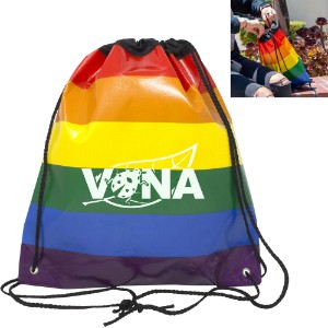Jumbo Rainbow Laminated Non Woven Drawstring Backpack - BO4230