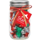 Photo 8 Raffia Bow Glass Mason Jar with Hershey's® Holiday Kisses®, 16oz.