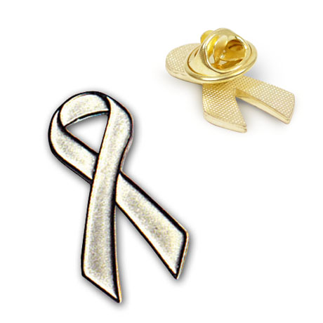 Product Photo 1 Silver Ribbon Lapel Pin - CLOSEOUT!
