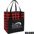 Photo 1 Northwoods Laminated Non-Woven Plaid Tote Bag