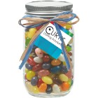 Photo 14 Raffia Bow Glass Mason Jar with Jelly Belly® Jelly Beans, 16oz.