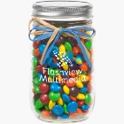 Photo 18 Raffia Bow Glass Mason Jar with M&M's®, 16oz.