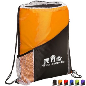 Sprint Angled Drawstring Sports Pack w/Pockets - PM2848