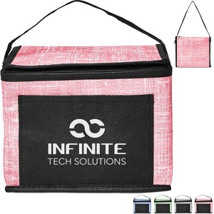 Denim Pattern Non-Woven 6-Can Lunch Bag - PM2852