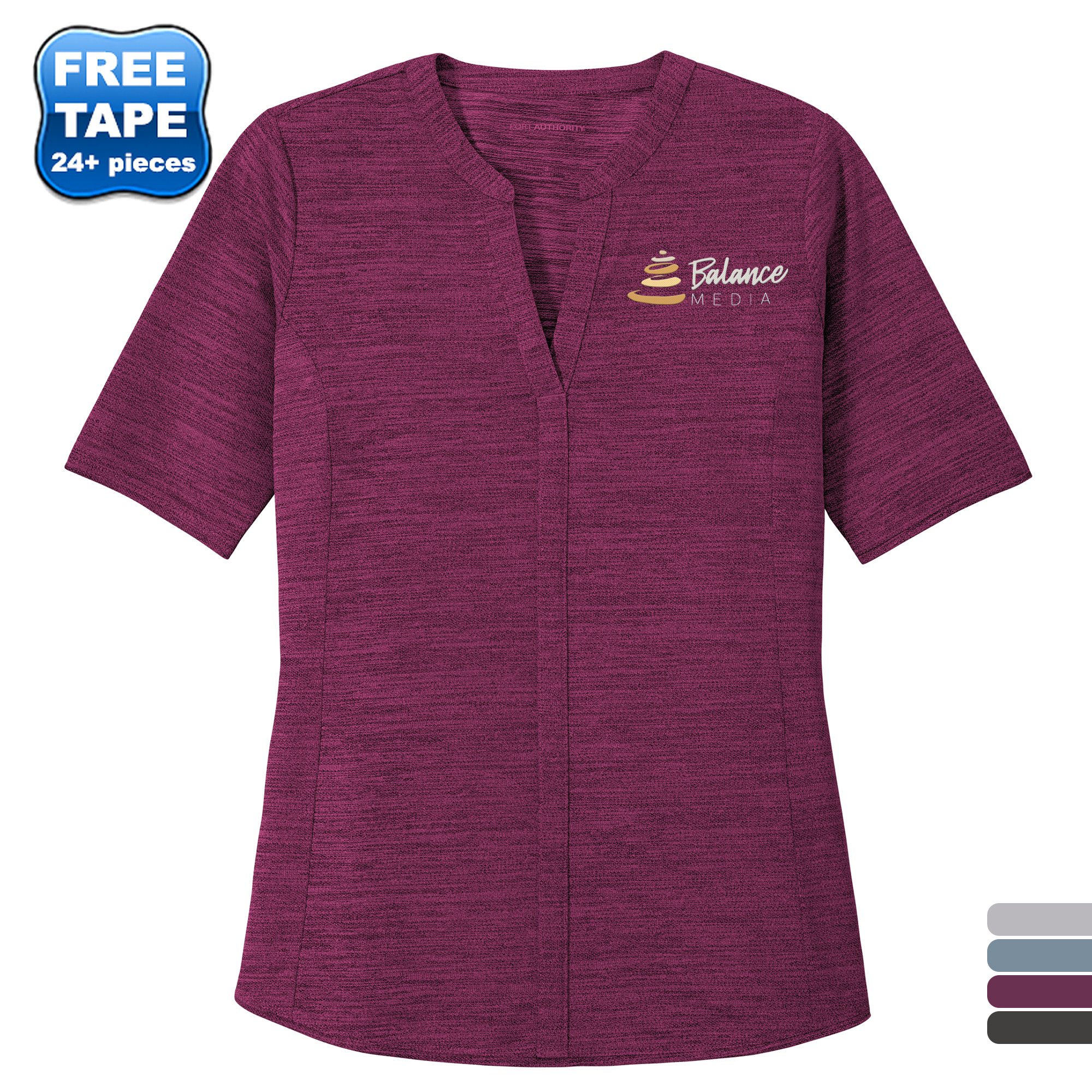 Product Photo 1 Port Authority® Stretch Ladies' Stretch Heather Open Neck Top