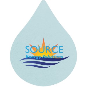 Droplet Pulpboard Coaster w/ Full Color Imprint, 80 pt. - MA1160