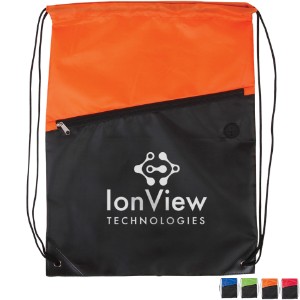 Two-Tone Polyester Drawstring Backpack - NJ1025
