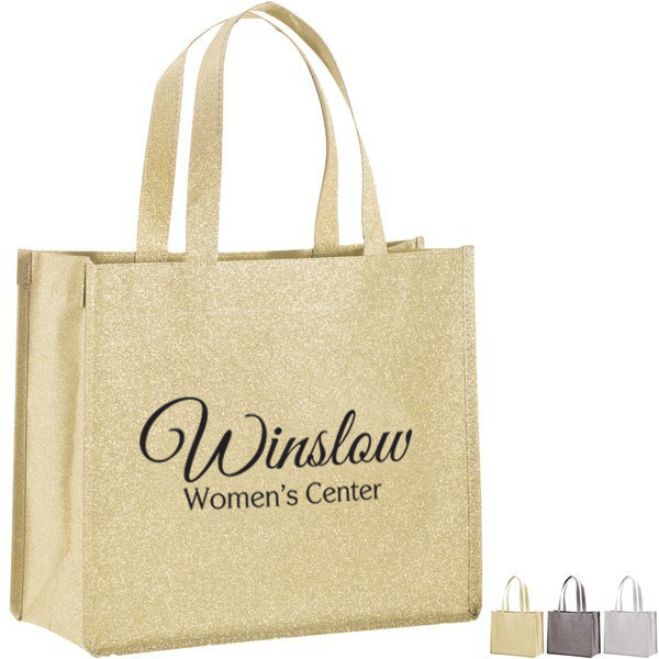 Product Photo 1 Sparkle Glitter Laminated Non Woven Tote, 13" x 11"