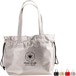 Wrap-It-Up Metallic Croc Laminated Non Woven Cinch Bag - NJ1040