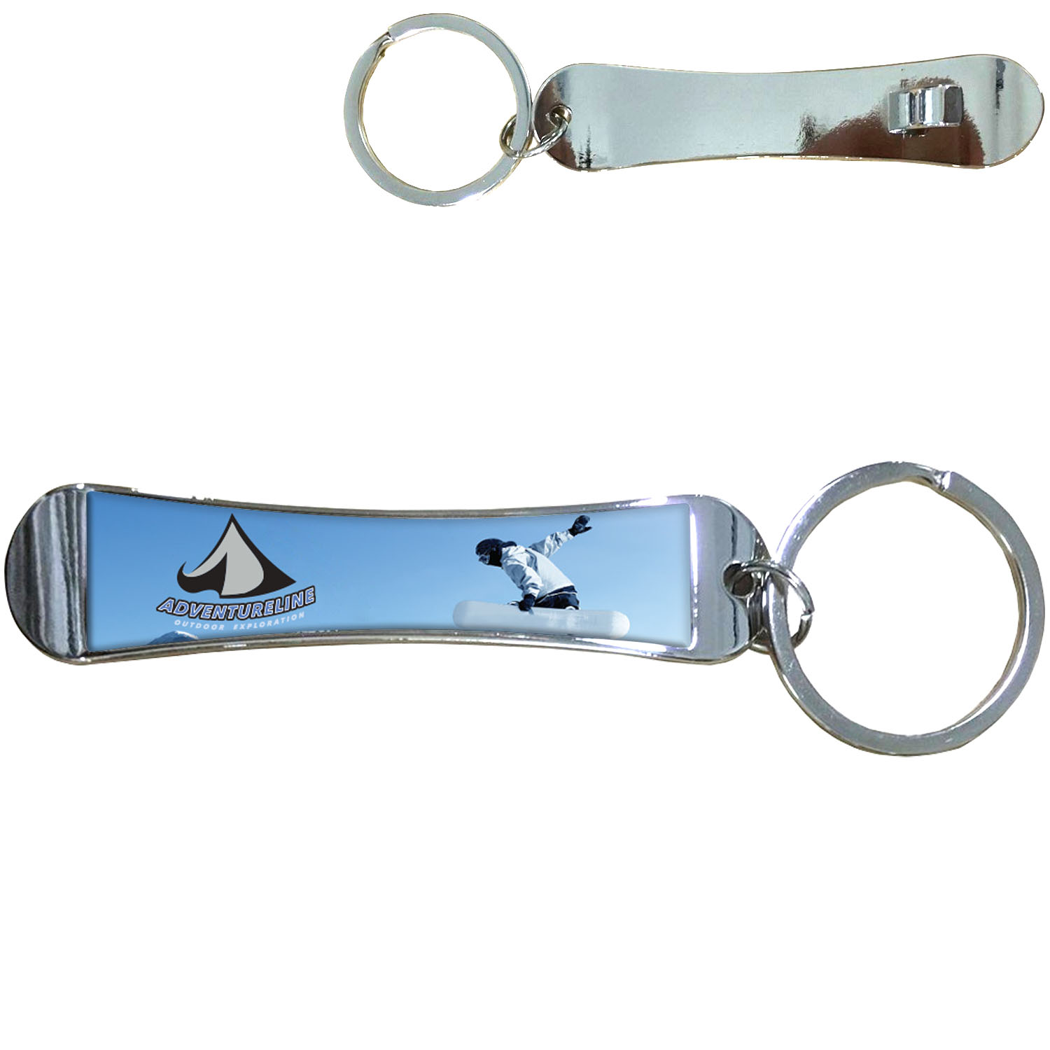 Product Photo 1 Snowboard Chrome Bottle Opener Key Tag