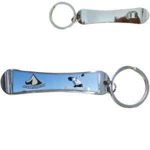Snowboard Chrome Bottle Opener Key Tag - OB1040