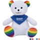 Rainbow Plush Bear, 6" w/ Bandana