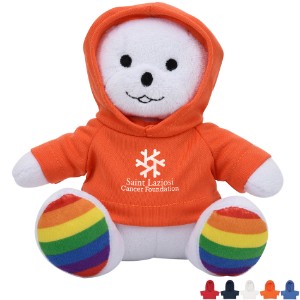 Rainbow Plush Bear, 6" w/ Hoodie - HT1843